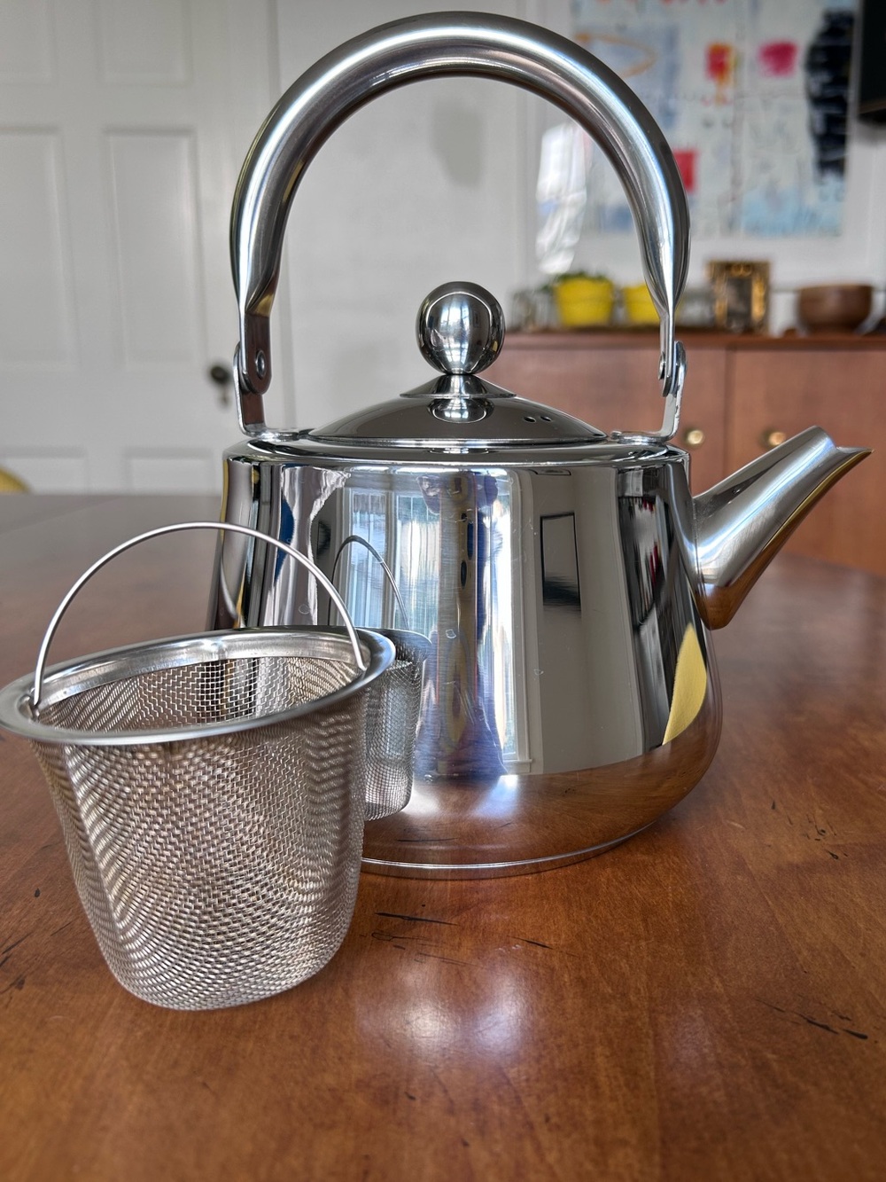 L’epicure Petite Stainless Steel Teapot with Removable Infuser, 1 quart